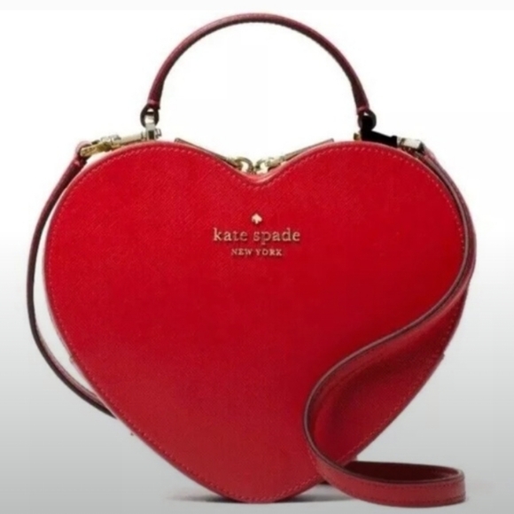 kate spade Handbags - NWT Kate Spade- Love Shack Heart ❤️ Crossbody Handbag (Candied Cherry ❤️ Red )